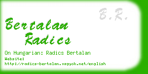 bertalan radics business card